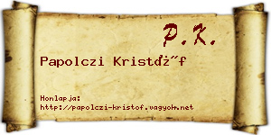 Papolczi Kristóf névjegykártya